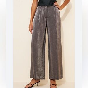 NWT Retail $148. Size 6 ANTHRO-Maeve. Elegant Gray Wide-Leg Women's Pants